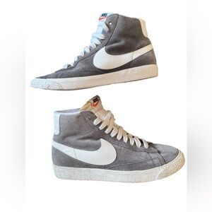 Nike Blazer Mid Vintage Gray Suede White Swoosh High Top Men’s 9